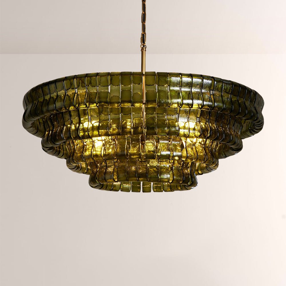 Ghiaccia Glass Round Chandelier - Cyran Lamps