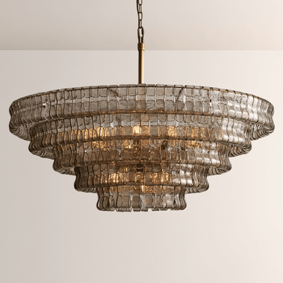 Ghiaccia Glass Round Chandelier - Cyran Lamps