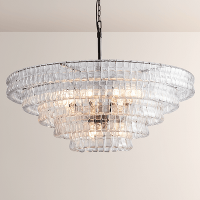 Ghiaccia Glass Round Chandelier - Cyran Lamps