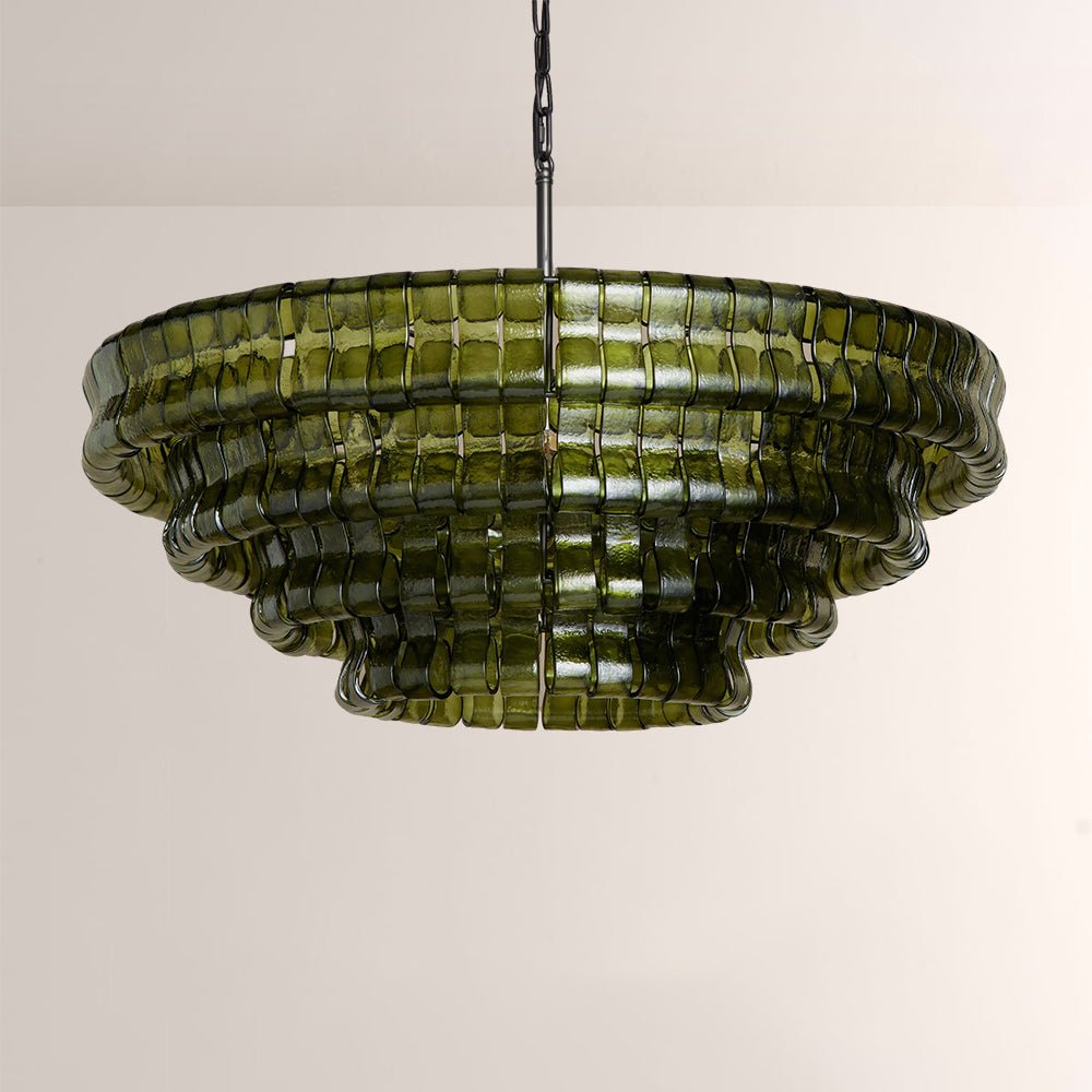 Ghiaccia Glass Round Chandelier - Cyran Lamps