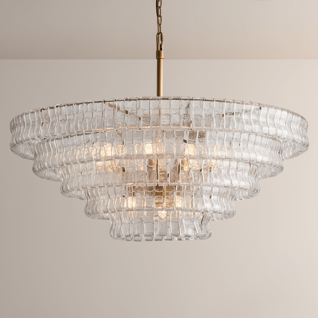 Ghiaccia Glass Round Chandelier - Cyran Lamps