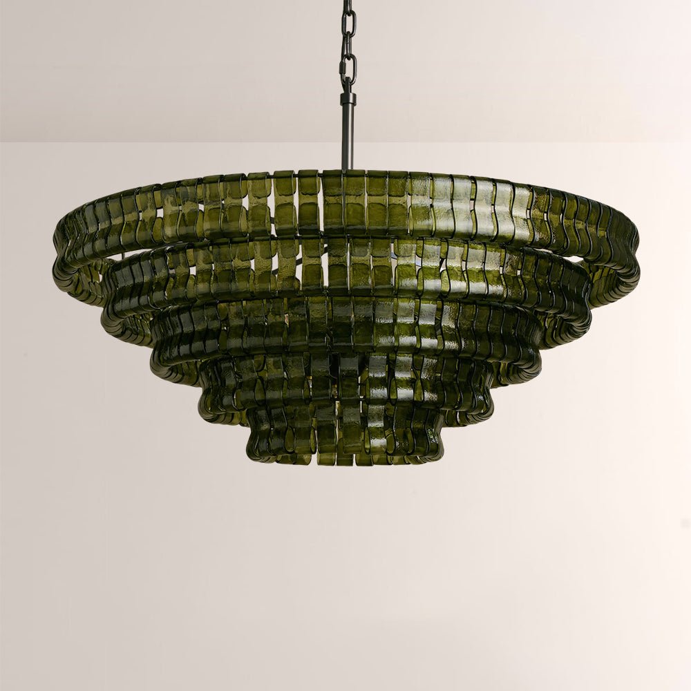 Ghiaccia Glass Round Chandelier - Cyran Lamps