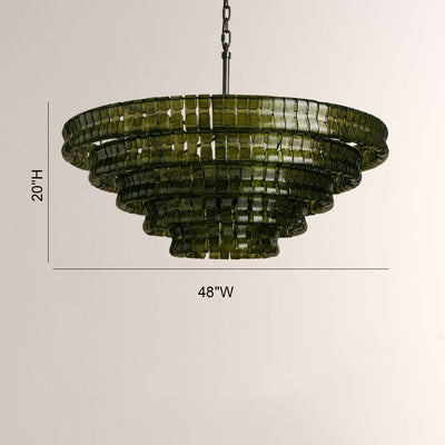 Ghiaccia Glass Round Chandelier - Cyran Lamps