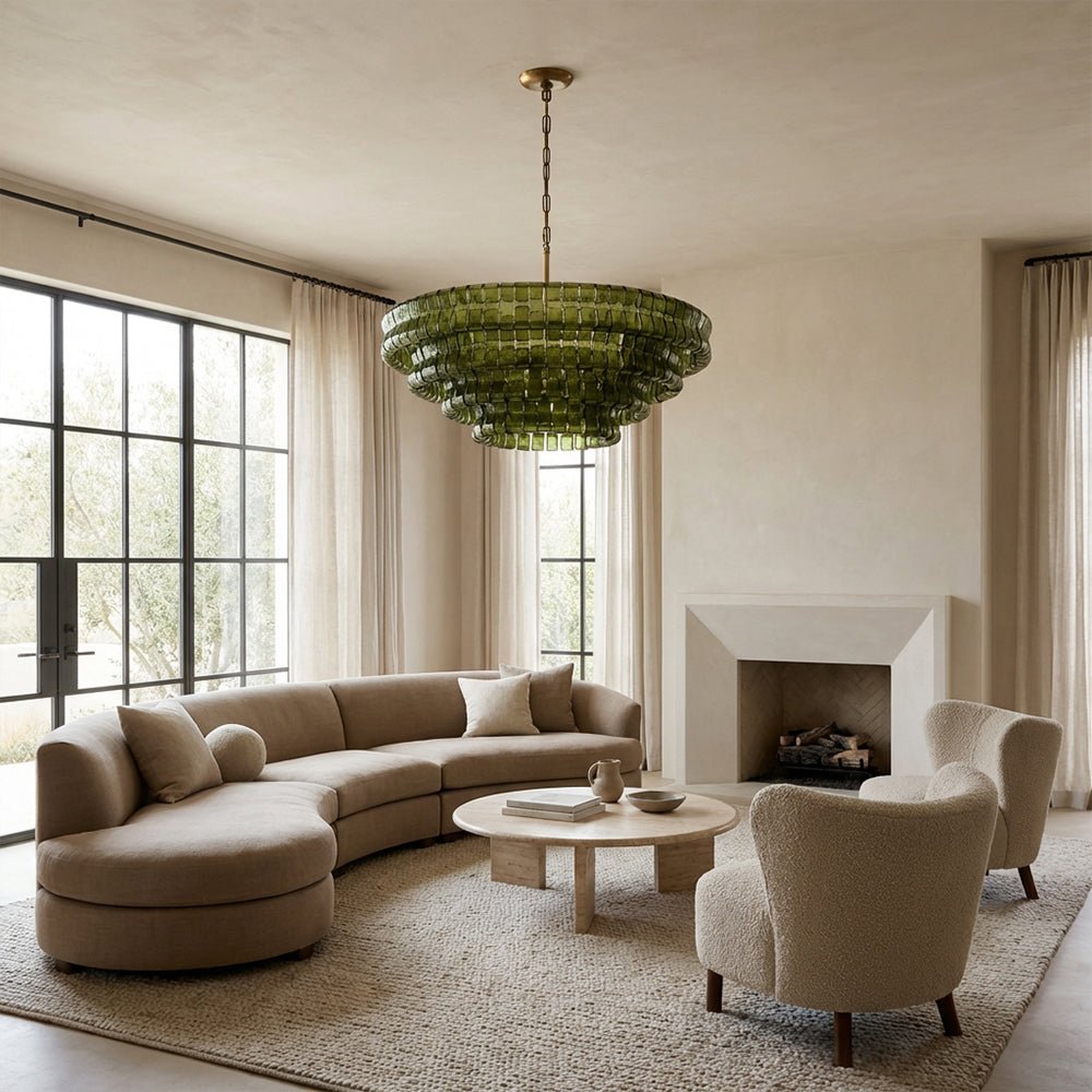 Ghiaccia Glass Round Chandelier - Cyran Lamps
