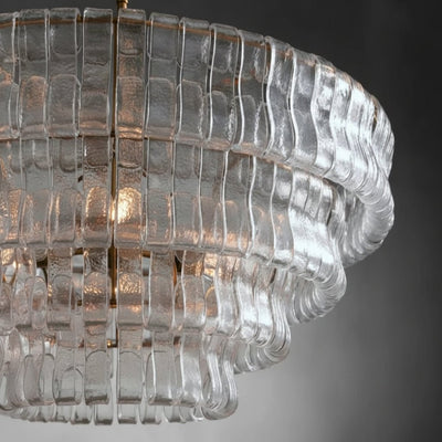 Ghiaccia Glass Round Chandelier - Cyran Lamps
