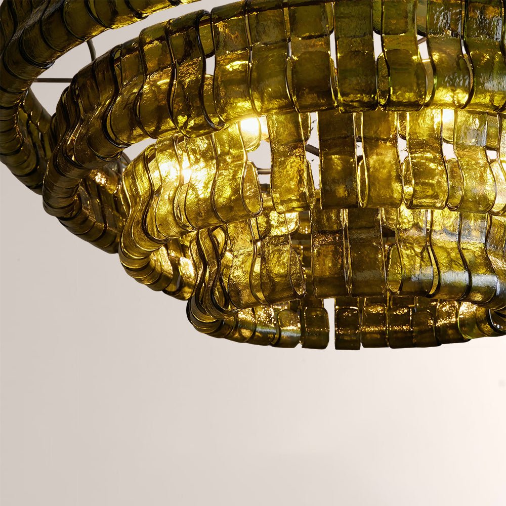 Ghiaccia Glass Round Chandelier - Cyran Lamps