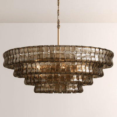 Ghiaccia Glass Round Chandelier - Cyran Lamps