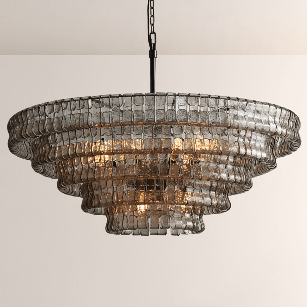 Ghiaccia Glass Round Chandelier - Cyran Lamps