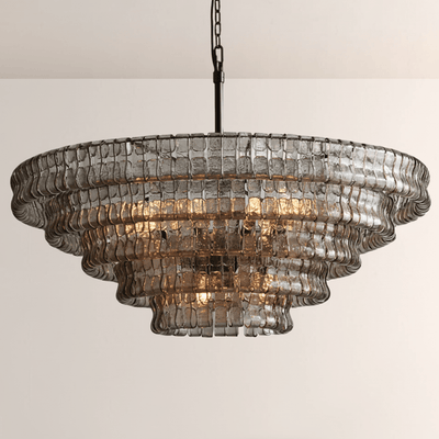 Ghiaccia Glass Round Chandelier - Cyran Lamps