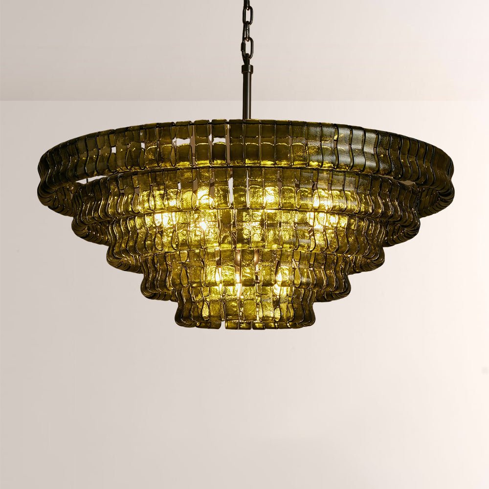 Ghiaccia Glass Round Chandelier - Cyran Lamps