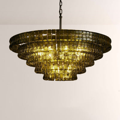 Ghiaccia Glass Round Chandelier - Cyran Lamps