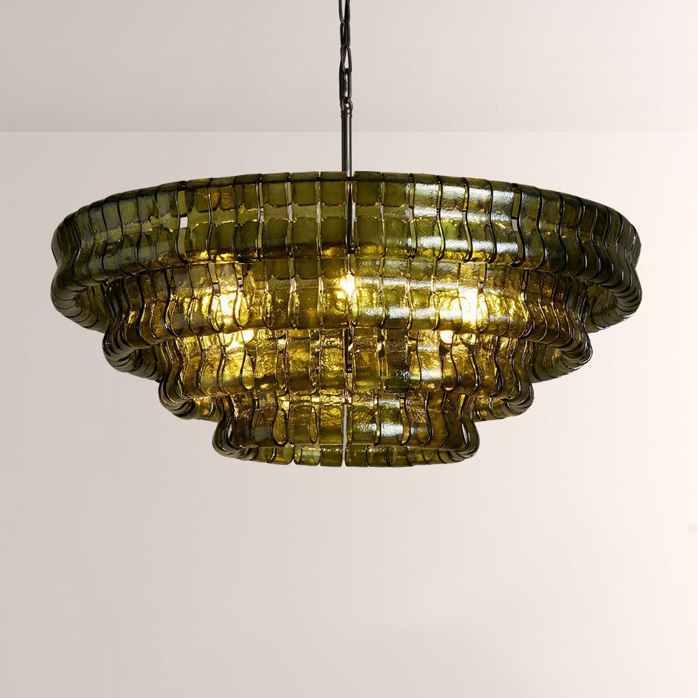 Ghiaccia Glass Round Chandelier - Cyran Lamps