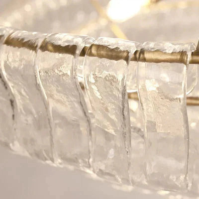 Ghiaccio Glass Oval Chandelier 54''65'' - Cyran Lamps