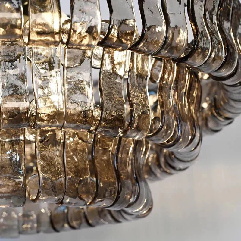 Ghiaccio Glass Oval Chandelier 54''65'' - Cyran Lamps