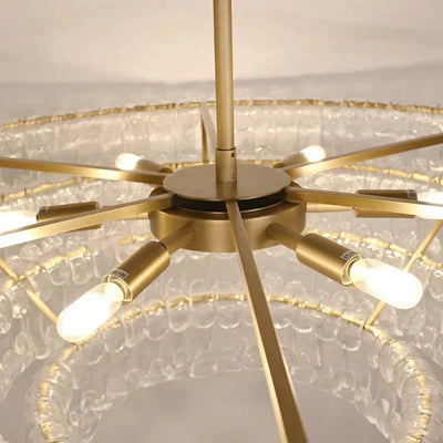 Ghiaccio Glass Oval Chandelier 54''65'' - Cyran Lamps