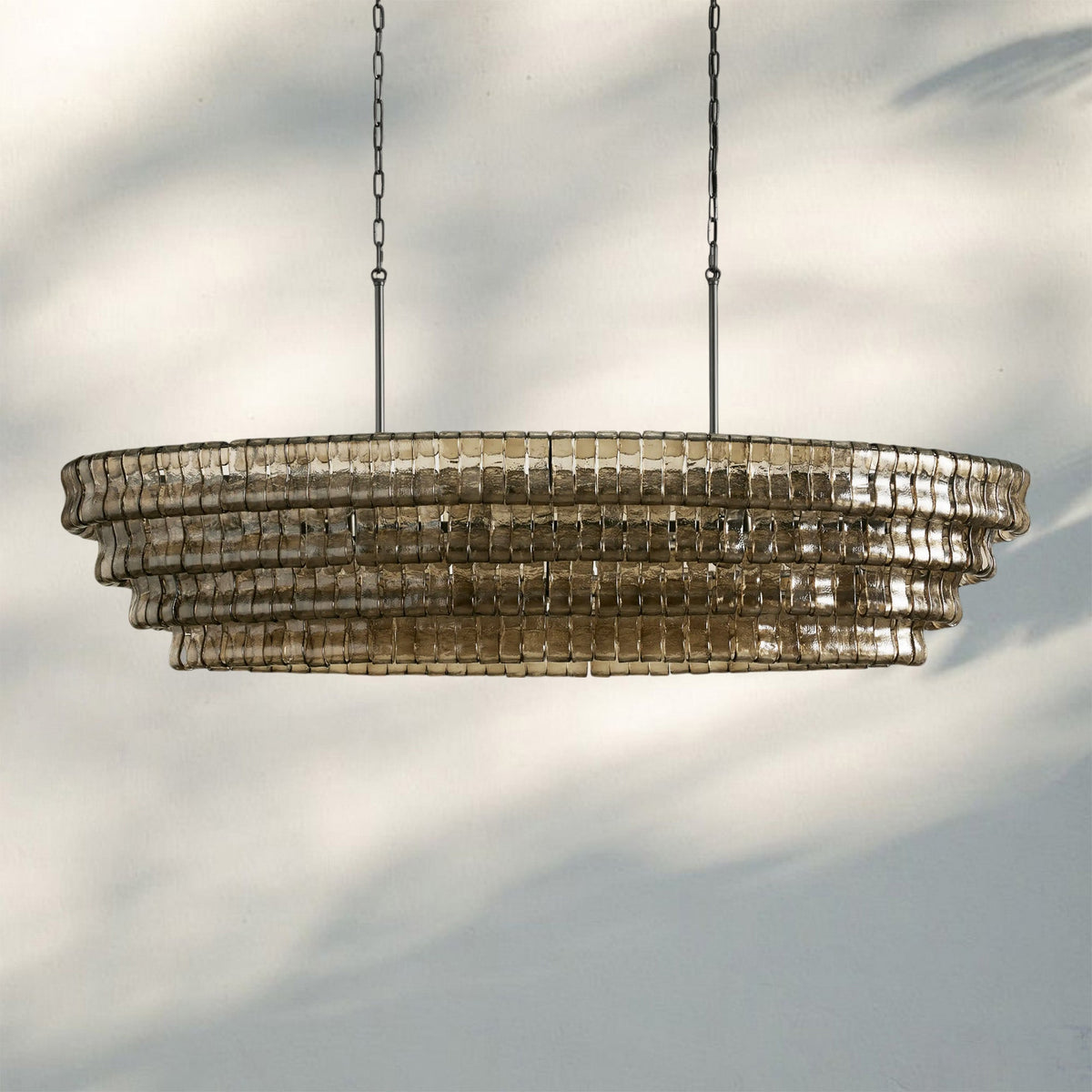 Ghiaccio Glass Oval Chandelier 54''65'' - Cyran Lamps