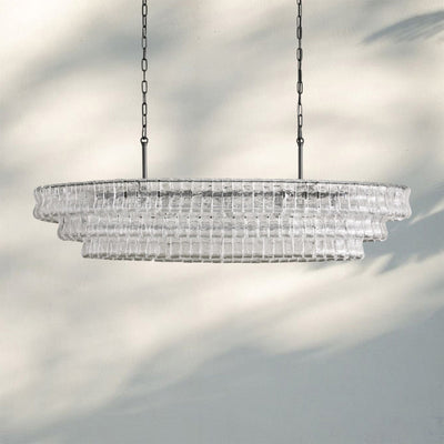 Ghiaccio Glass Oval Chandelier 54''65'' - Cyran Lamps