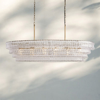 Ghiaccio Glass Oval Chandelier 54''65'' - Cyran Lamps