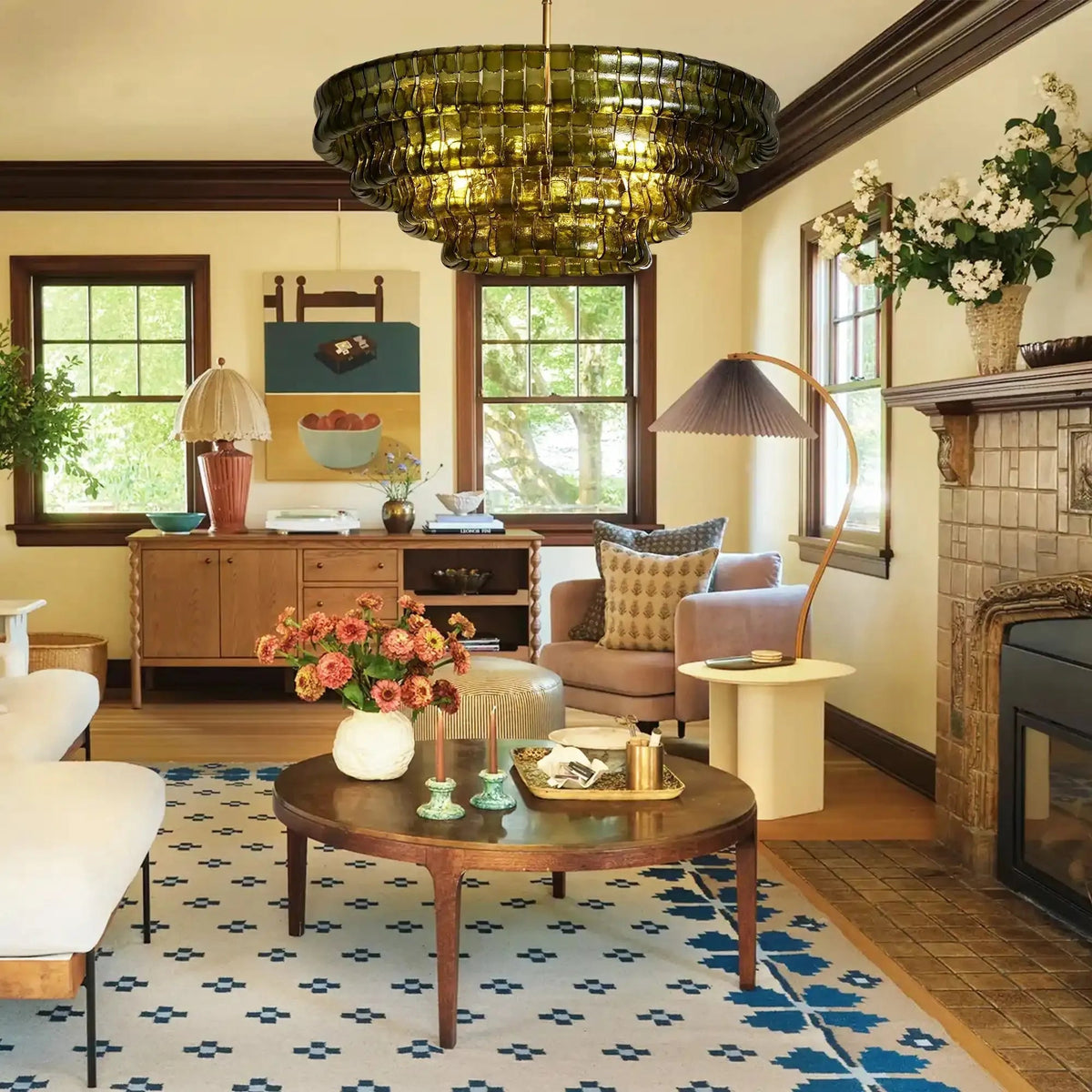 Ghiaccio Glass Round Chandelier - Cyran Lamps