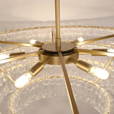 Ghiaccio Glass Round Chandelier - Cyran Lamps
