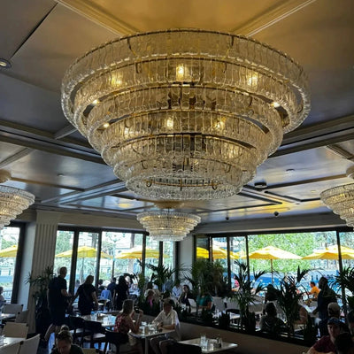Ghiaccio Glass Round Chandelier - Cyran Lamps