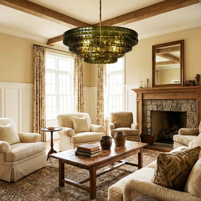 Ghiaccio Glass Round Chandelier - Cyran Lamps
