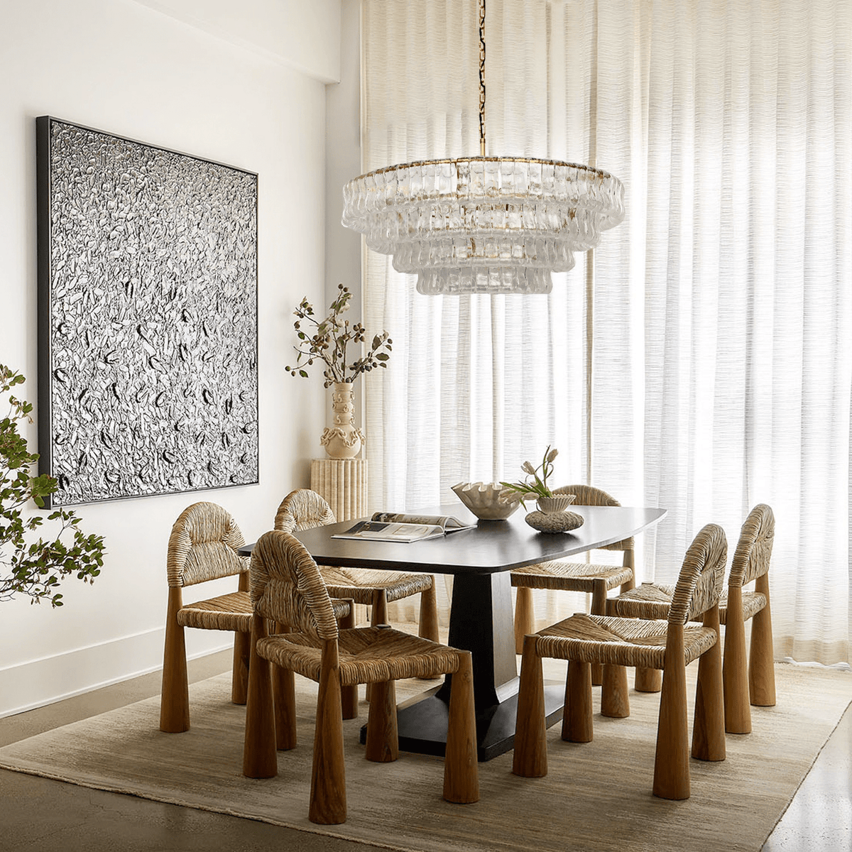 Ghiaccio Glass Round Chandelier - Cyran Lamps