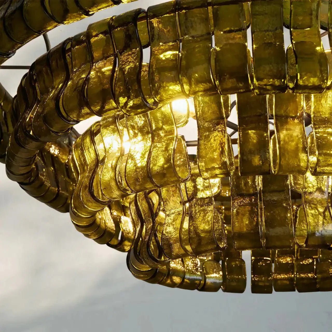 Ghiaccio Glass Round Chandelier - Cyran Lamps