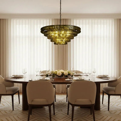 Ghiaccio Glass Round Chandelier - Cyran Lamps