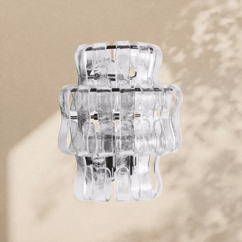 Ghiaccio Glass Wall Sconce 12" - Cyran Lamps