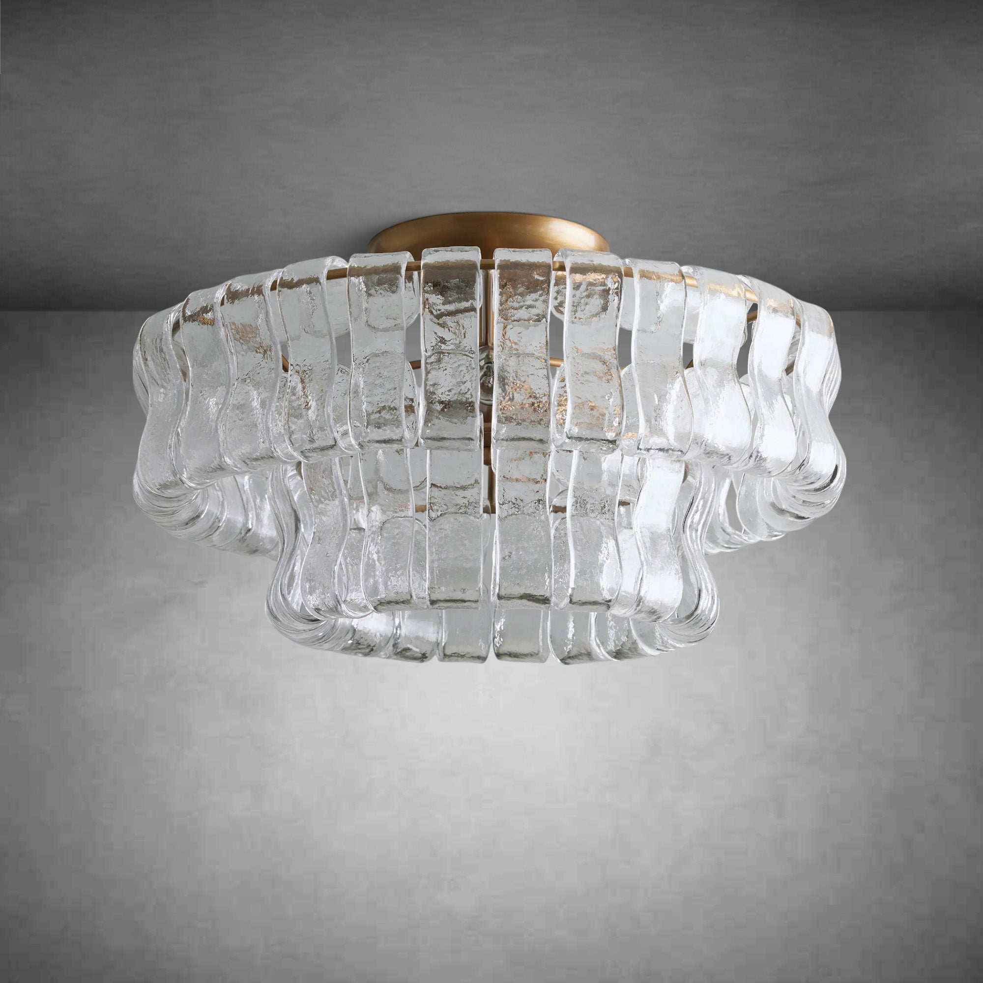 Ghiaccio Modern Glass Flushmount - cyranlamps