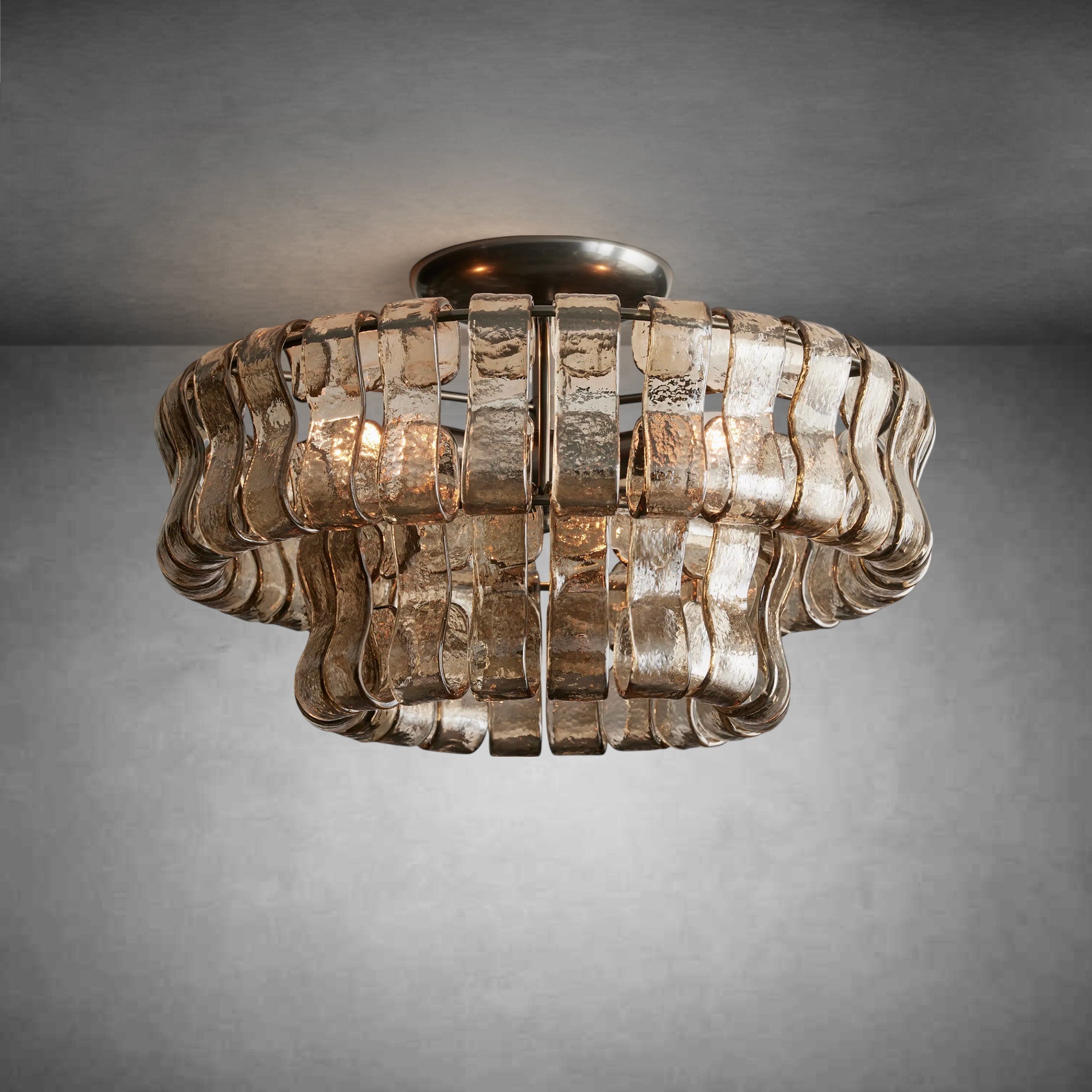 Ghiaccio Modern Glass Flushmount - cyranlamps