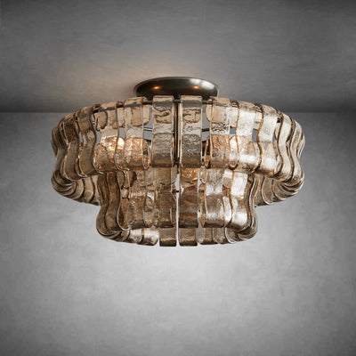 Ghiaccio Modern Glass Flushmount - cyranlamps