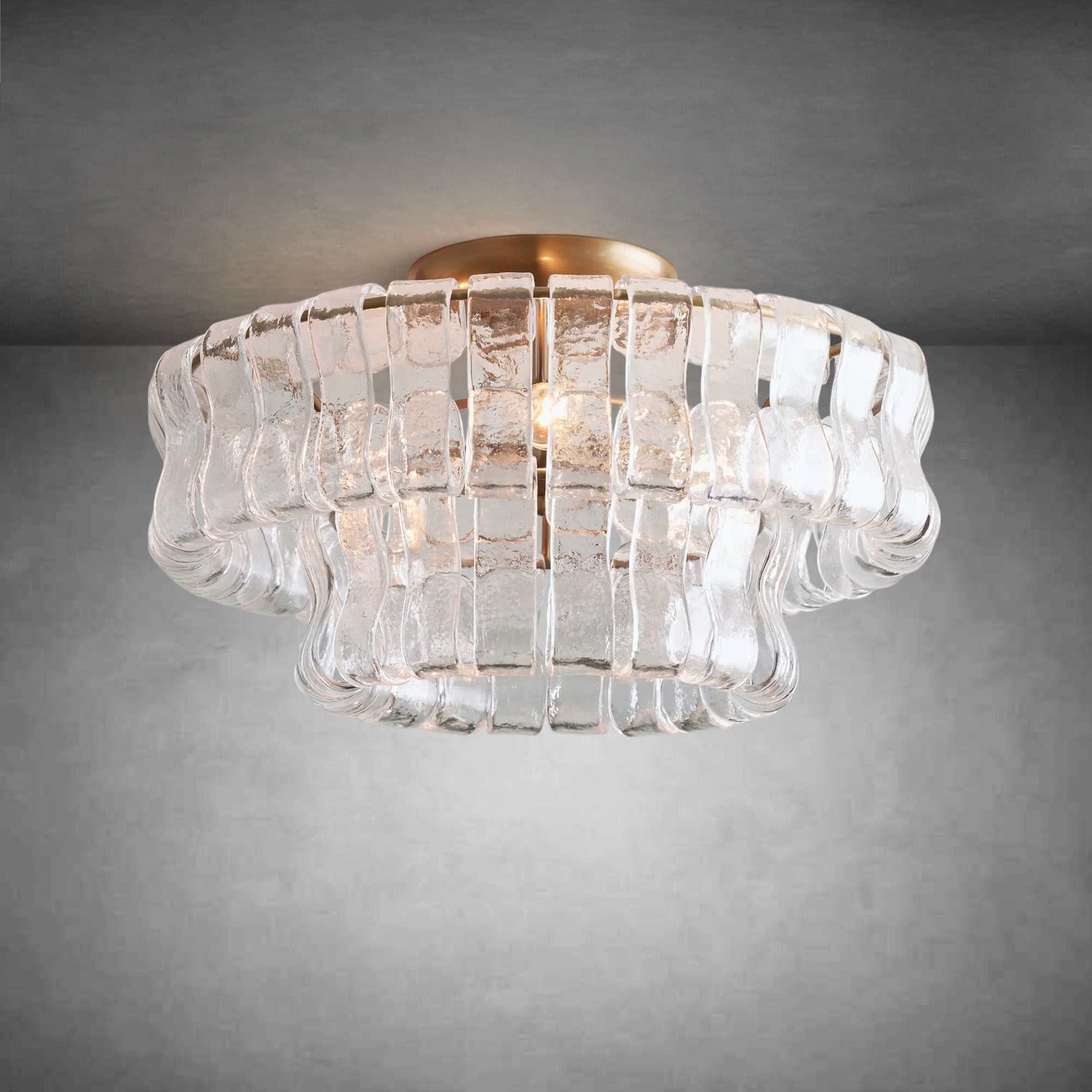 Ghiaccio Modern Glass Flushmount - cyranlamps