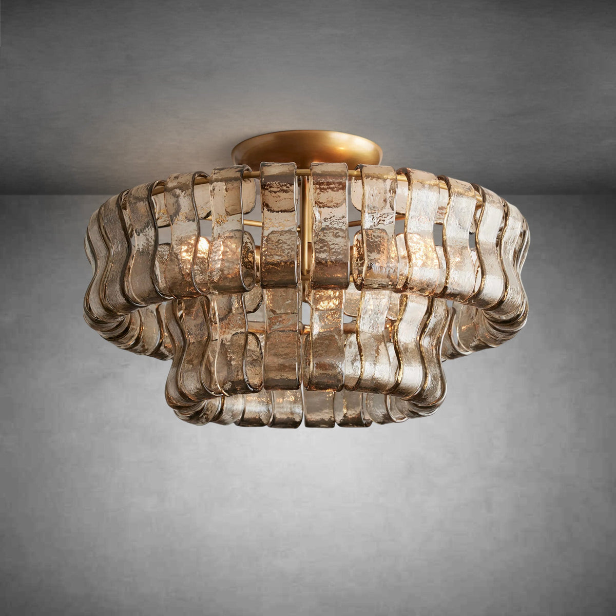Ghiaccio Modern Glass Flushmount - cyranlamps