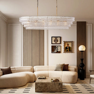 Ghiaccio Oval Chandelier 54"W/65"W - Merlinlamps