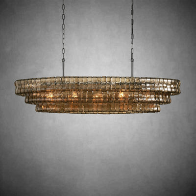 Ghiaccio Oval Chandelier 54"W/65"W - Merlinlamps