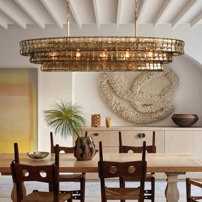Ghiaccio Oval Chandelier 54"W/65"W - Merlinlamps