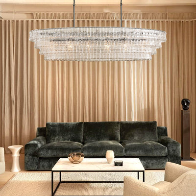 Ghiaccio Oval Chandelier 54"W/65"W - Merlinlamps