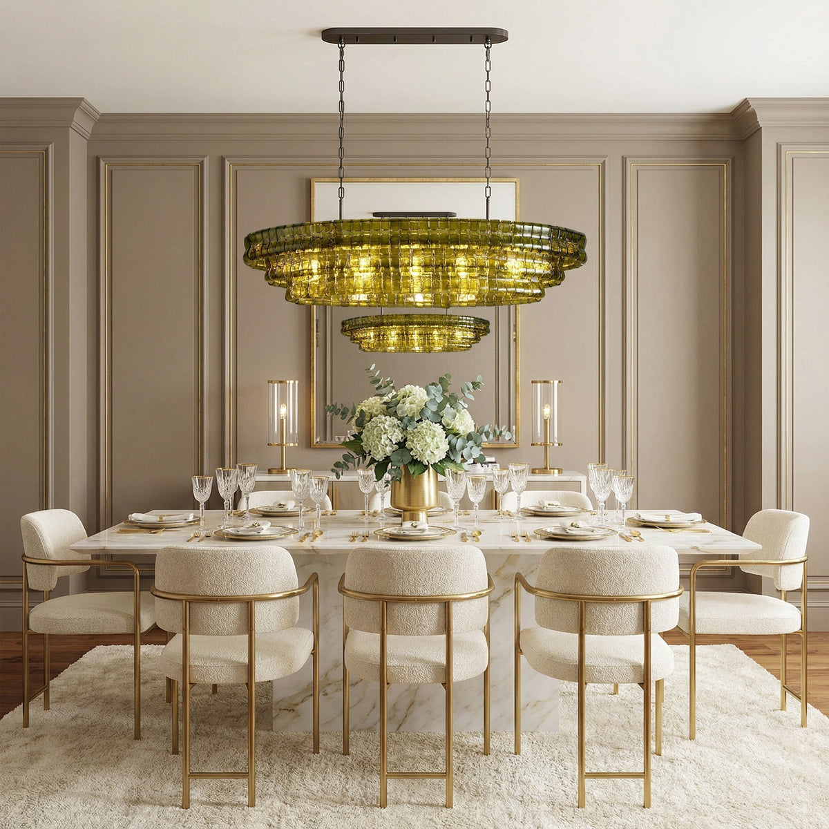 Ghiaccio Oval Chandelier 54"W/65"W - Merlinlamps