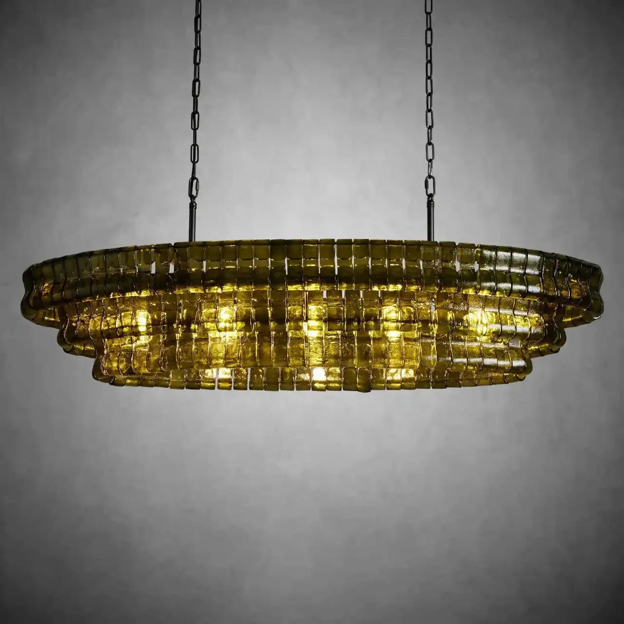 Ghiaccio Oval Chandelier 54"W/65"W - Merlinlamps