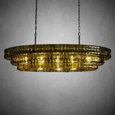 Ghiaccio Oval Chandelier 54"W/65"W - Merlinlamps