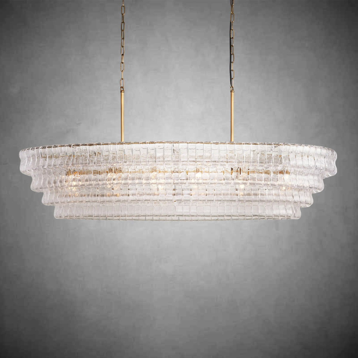 Ghiaccio Oval Chandelier 54"W/65"W - Merlinlamps