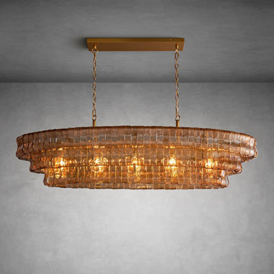Ghiaccio Oval Chandelier 54"W/65"W - Merlinlamps
