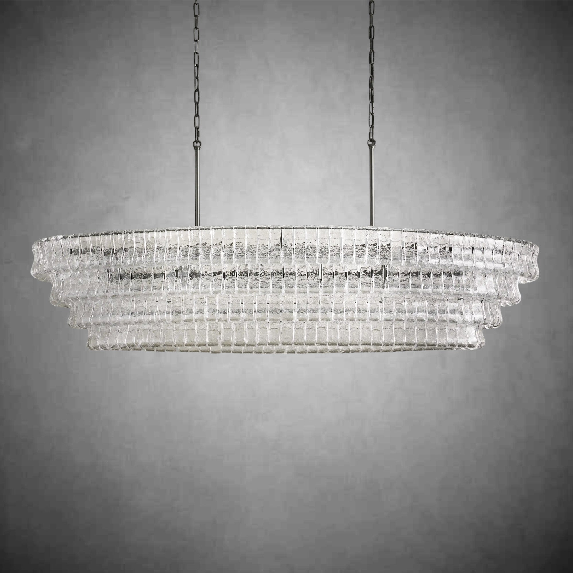 Ghiaccio Oval Chandelier 54"W/65"W - Merlinlamps