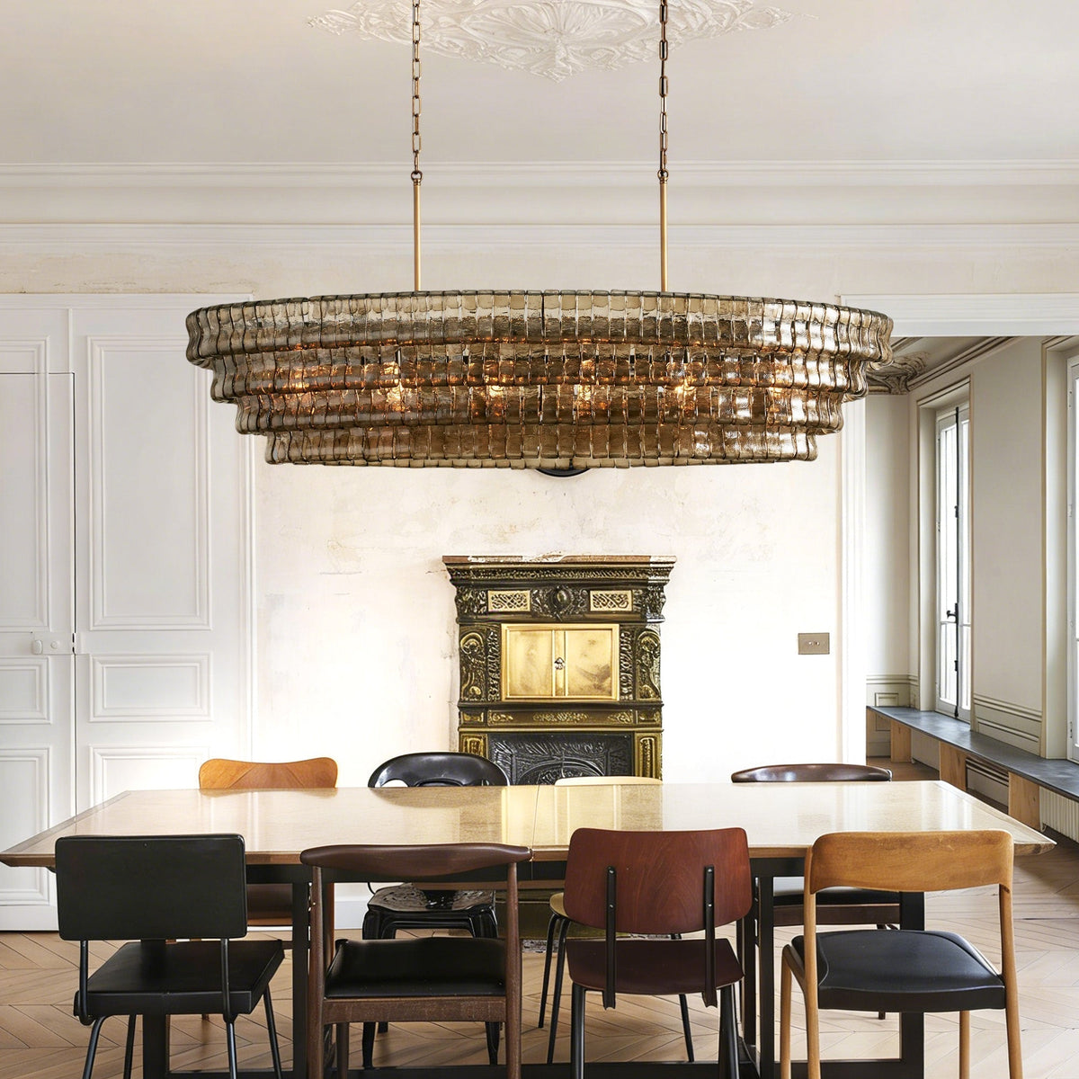 Ghiaccio Oval Chandelier 54"W/65"W - Merlinlamps