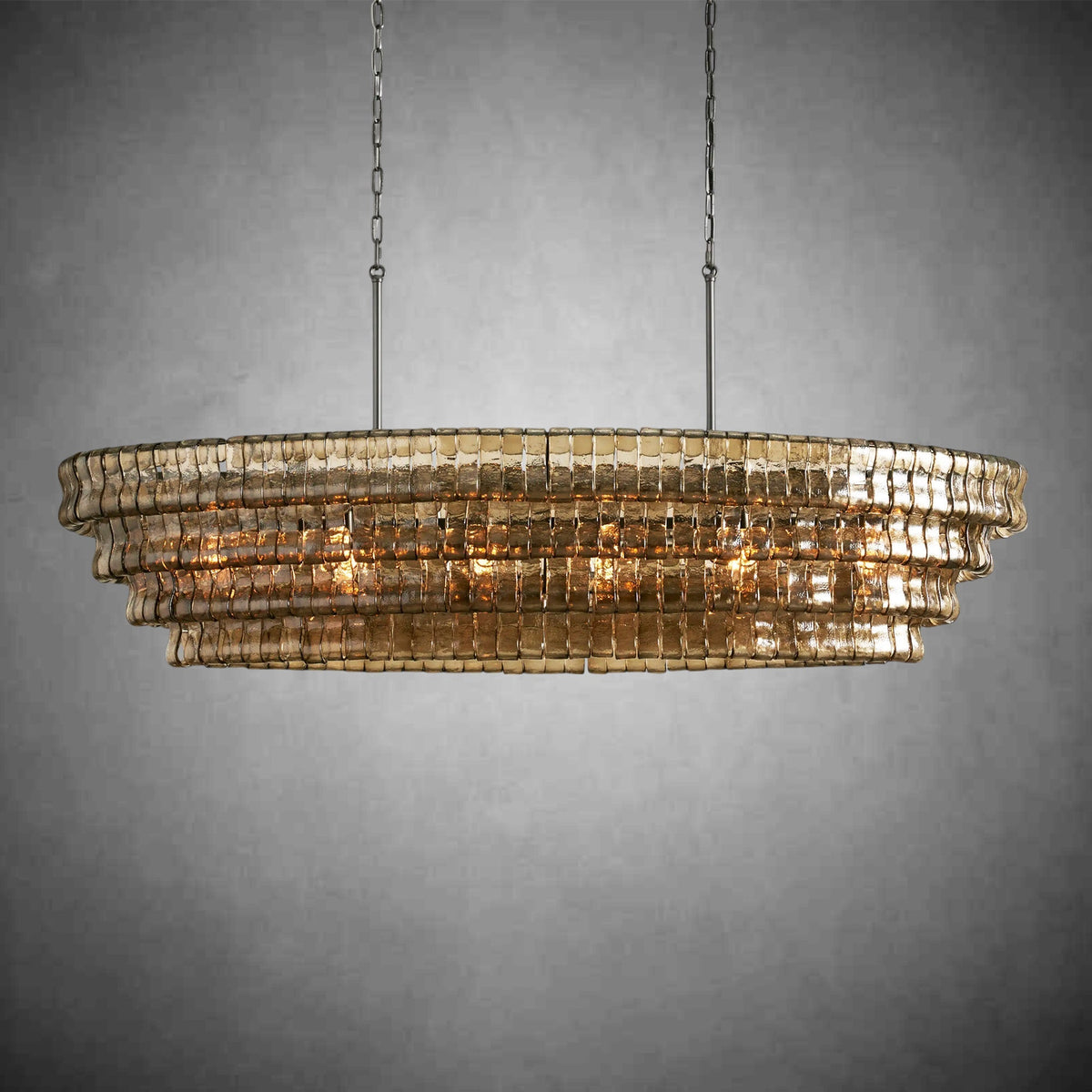 Ghiaccio Oval Chandelier 54"W/65"W - Merlinlamps