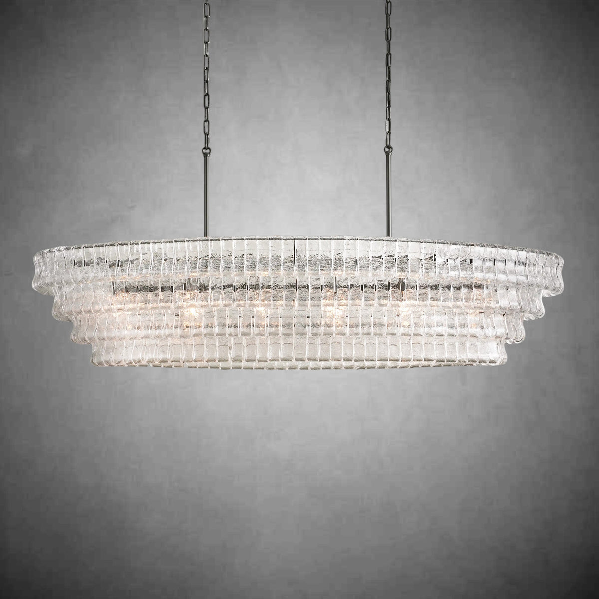 Ghiaccio Oval Chandelier 54"W/65"W - Merlinlamps