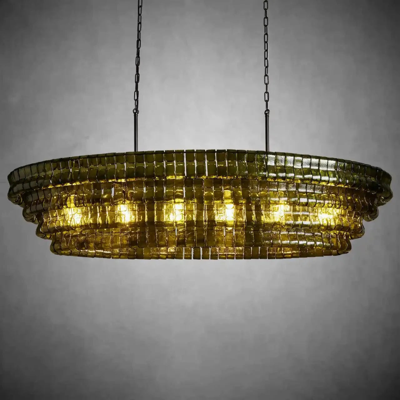 Ghiaccio Oval Chandelier 54"W/65"W - Merlinlamps