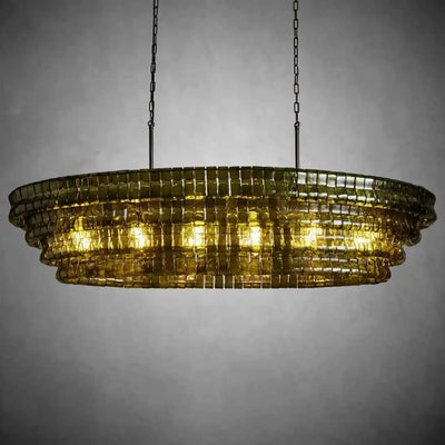 Ghiaccio Oval Chandelier 54"W/65"W - Merlinlamps